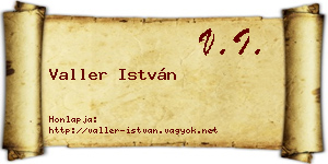 Valler István névjegykártya