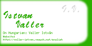 istvan valler business card